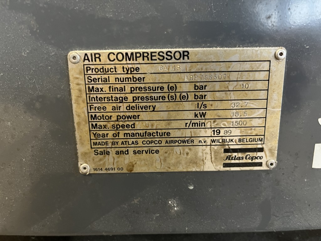Atlas Copco GA 18 te koop bij Jaap Verboon