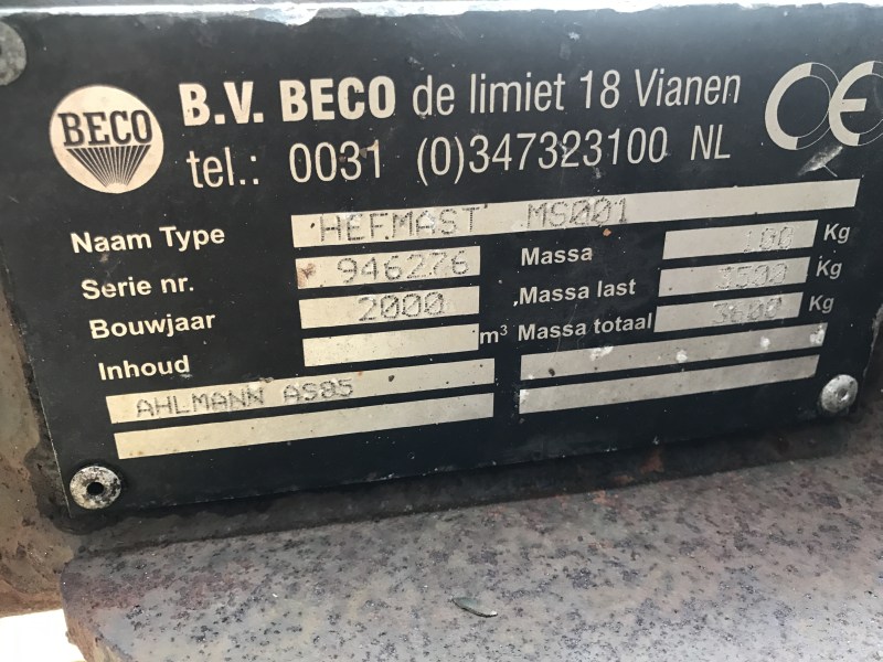 Hefmast ahlmann 87 te koop bij Jaap Verboon
