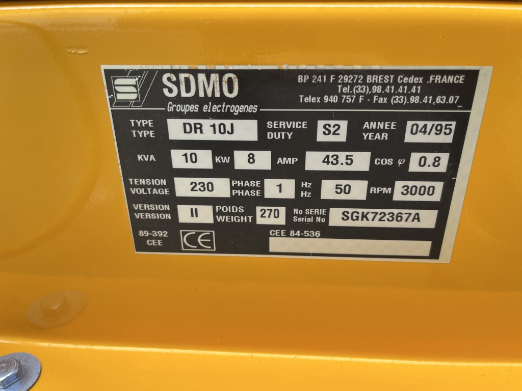 SDMO DR 10 J 10KVA te koop bij Jaap Verboon