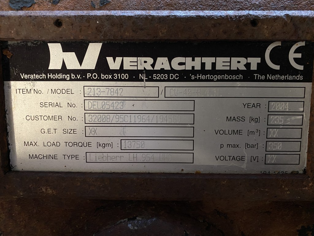 Verachtert CW40 Liebherr 954 te koop bij Jaap Verboon
