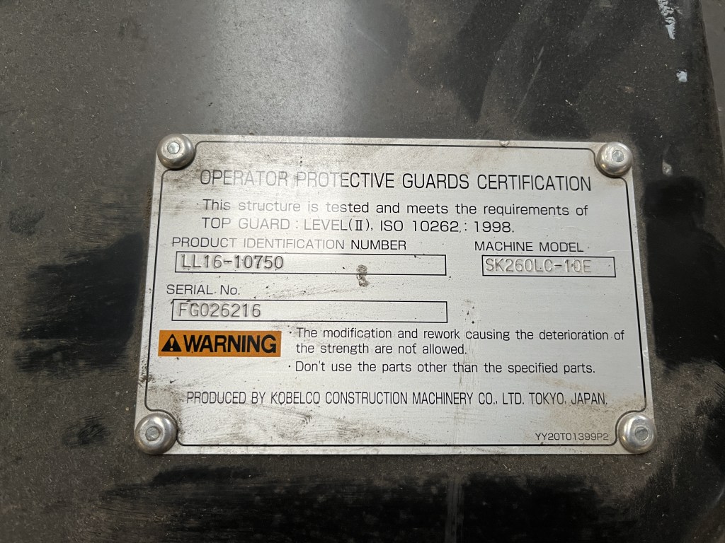 kobelco dak rooster SK260 LC te koop bij Jaap Verboon